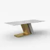 Dining Set 87" Modern Rectangle Sintered Stone Dining Table with 8 Chairs