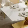 Dining Set 180 cm Modern Rectangle Sintered Stone Dining Table with 6 Chairs – AUD-H2845