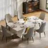 Dining Set 200 cm Modern Rectangular Sintered Stone Dining Table with 6 Chairs – AUD-H2846