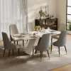 Dining Set 200 cm Modern Rectangular Sintered Stone Dining Table with 6 Chairs – AUD-H2846
