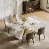 Dining Set 160 cm Modern Rectangular Sintered Stone Dining Table with 4 Chairs – 7