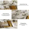 Dining Set 160 cm Modern Rectangular Sintered Stone Dining Table with 4 Chairs – 7