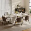 Dining Set 200 cm Modern Rectangular Sintered Stone Dining Table with 6 Chairs – AUD-H2849