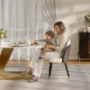 Dining Set 200 cm Modern Rectangular Sintered Stone Dining Table with 6 Chairs – AUD-H2849