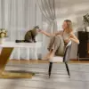 Dining Set 200 cm Modern Rectangular Sintered Stone Dining Table with 6 Chairs – AUD-H2849