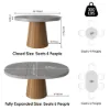 Dining Set 100-140cm Japandi Extendable Dining Table with 4 Chairs