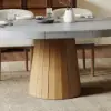 Dining Set 100-140cm Japandi Extendable Dining Table with 4 Chairs