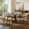 Dining Set 100-140cm Japandi Extendable Dining Table with 6 Chairs