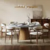Dining Set 100-140cm Japandi Extendable Dining Table with 6 Chairs