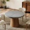 Dining Set 100-140cm Japandi Extendable Dining Table with 6 Chairs