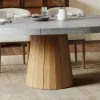 Dining Set 100-140cm Japandi Extendable Dining Table with 6 Chairs