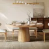 Dining Set 39"-55" Japandi Extendable Dining Table Natural with 4 Chairs