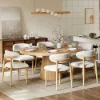 Dining Set 39"-55" Japandi Extendable Dining Table Natural with 6 Chairs