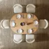 Dining Set 39"-55" Japandi Extendable Dining Table Natural with 6 Chairs