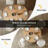 Dining Set 39"-55" Japandi Extendable Dining Table Natural with 6 Chairs