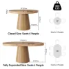 Dining Set 39"-55" Japandi Extendable Dining Table Natural with 6 Chairs