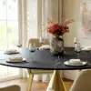 Dining Set 152 cm Sintered Stone Dining Table with 6 Chairs