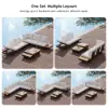 Tevara 120cm 5-Pieces Modular Teak Outdoor Sofa Set with Smokeless Fire Pit for 6 Person