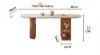 71" Oval Faux Travertine Dining Table Set with 6 Chairs