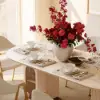 Modern 71" Oval Whitewash Faux Travertine Dining Table with Fluted Base & Storage