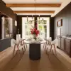 Picture of 71" Oval Faux Travertine Dining Table with Fluted Base & Storage, Seats 6
