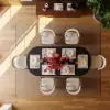 Picture of 71" Oval Faux Travertine Dining Table with Fluted Base & Storage, Seats 6