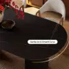 Picture of 71" Oval Faux Travertine Dining Table with Fluted Base & Storage, Seats 6