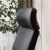 Black Genuine Leather Swivel Office Chair with Ergonomic Synchro-Tilt Recline System