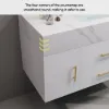 100cm White Floating Bathroom Vanity Set with LED Mirror Cabinet