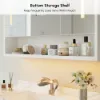 100cm White Floating Bathroom Vanity Set with LED Mirror Cabinet
