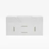 100cm White Floating Bathroom Vanity Set with LED Mirror Cabinet