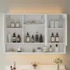 100 cm Walnut Bathroom Vanity & LED Mirror Cabinet Set