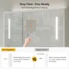 100 cm Walnut Bathroom Vanity & LED Mirror Cabinet Set
