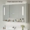 100 cm Walnut Bathroom Vanity & LED Mirror Cabinet Set