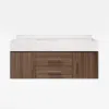 100 cm Walnut Bathroom Vanity & LED Mirror Cabinet Set