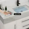 100 cm White Floating Bathroom Vanity Set with LED Mirror Cabinet