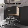100cm Black Floating Bathroom Vanity Set with LED Mirror Cabinet – AUD-H2874