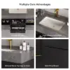 100cm Black Floating Bathroom Vanity Set with LED Mirror Cabinet – AUD-H2874