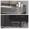 100cm Black Floating Bathroom Vanity Set with LED Mirror Cabinet – AUD-H2874