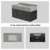 100cm Black Floating Bathroom Vanity Set with LED Mirror Cabinet – AUD-H2874