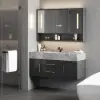 100cm Black Floating Bathroom Vanity Set with LED Mirror Cabinet – AUD-H2875