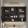 100cm Black Floating Bathroom Vanity Set with LED Mirror Cabinet – AUD-H2875