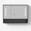 100cm Black Floating Bathroom Vanity Set with LED Mirror Cabinet – AUD-H2875