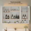 100cm Walnut Bathroom Vanity & LED Mirror Cabinet Set