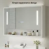 100cm Walnut Bathroom Vanity & LED Mirror Cabinet Set
