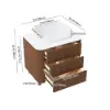 80cm Fluted Freestanding Bathroom Vanity with Vessel Sink, 3-Drawers, Sintered Stone top – Walnut