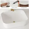 80cm Fluted Freestanding Bathroom Vanity with Vessel Sink, 3-Drawers, Sintered Stone top – Walnut