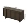 Panvyr Mid-Century 152cm Smoky Brown Wood Sideboard with Storage & Adjustable Shelves
