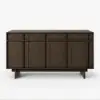 Panvyr Mid-Century 152cm Smoky Brown Wood Sideboard with Storage & Adjustable Shelves