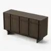 Panvyr Mid-Century 152cm Smoky Brown Wood Sideboard with Storage & Adjustable Shelves